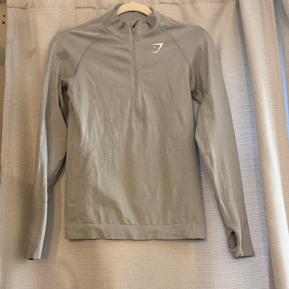 Gymshark Light Grey Half-Zip Training Top